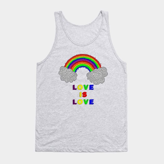 Love is Love Rainbow Tank Top by NightserFineArts